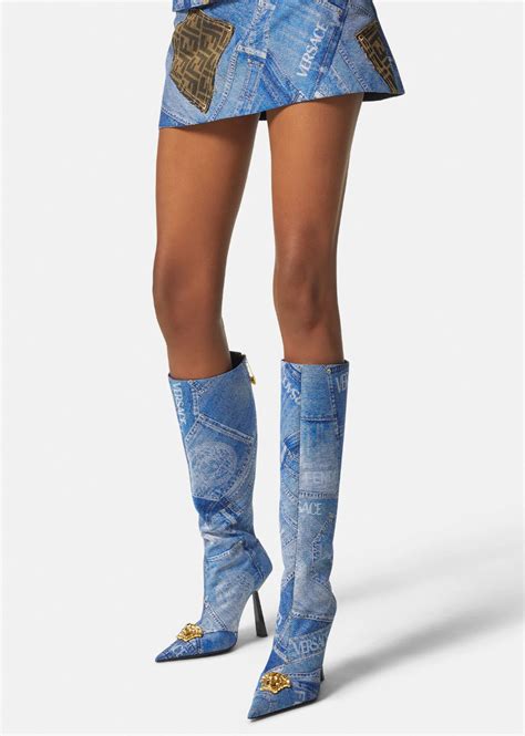 versace boots denim